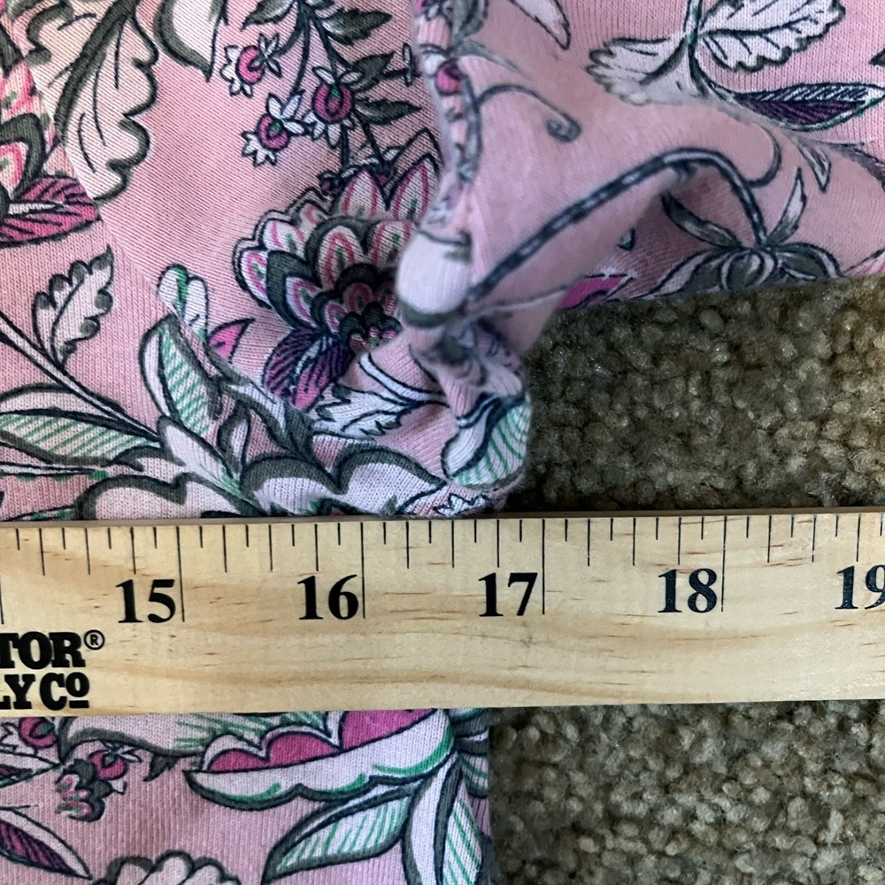 J. Jill Pink Floral V-Neck 3/4 Sleeve Top - Picture 9 of 10